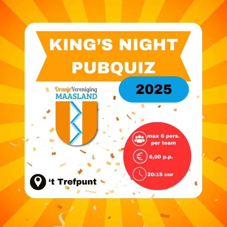 KING’S NIGHT PUBQUIZ 2025 Koningsdag 2025